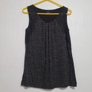 Loft | Polka dot and lace sleeveless shirt